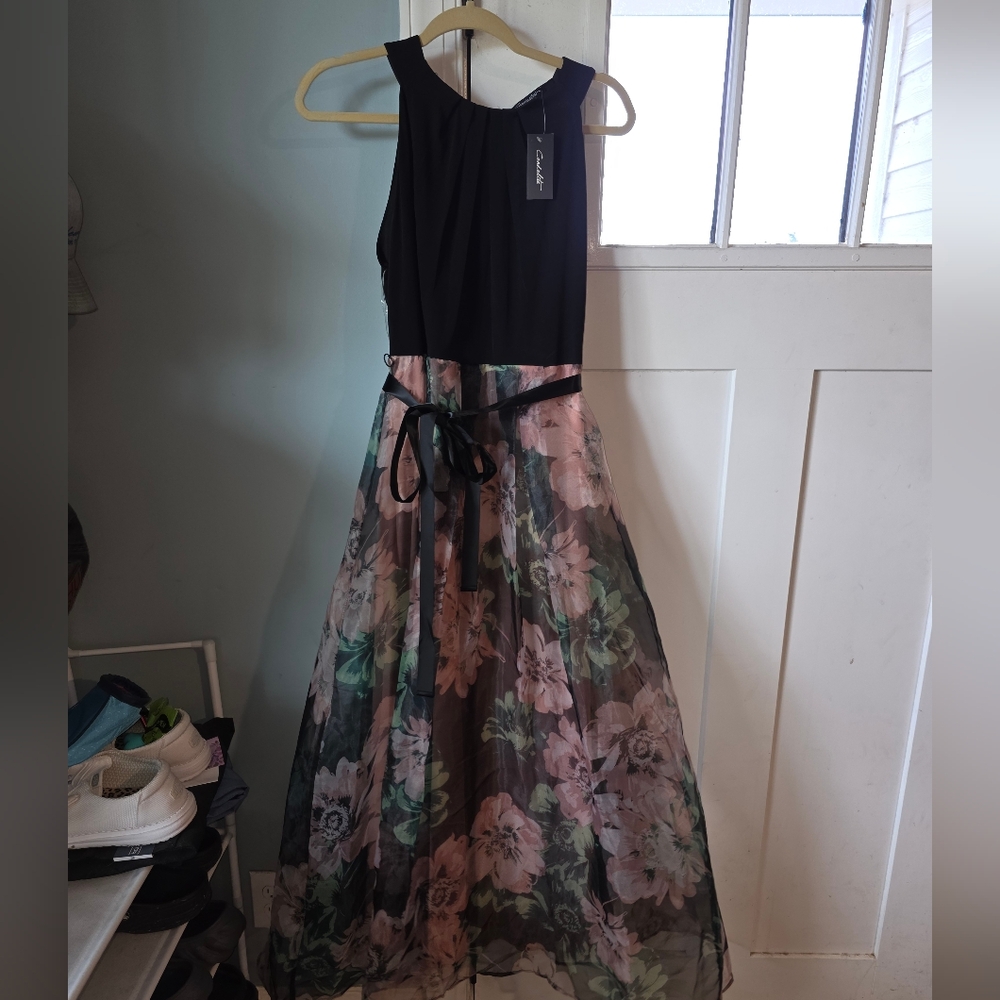 Floral Black and Pink Dress